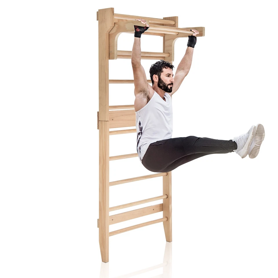 COSTWAY Sprossenwand Kletterwand Turnwand Klettergerüst Turngeräte + Ohren verstellbar