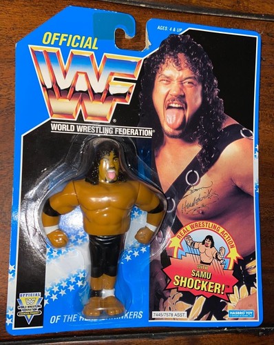 WWF Original Hasbro Samu Figure On Card....