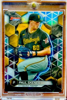 Paul Skenes Rookie Card Value 2024 Bowman Chrome Paul Skenes Rookie  Refractor Card - Rare SP/SSP, Mint Condition Topps Bowman Chrome Rookie RC