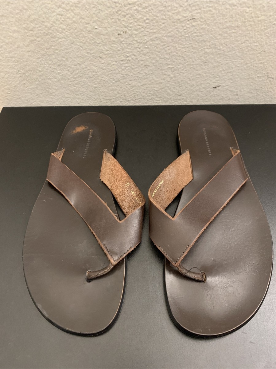 Banana Republic Brown Leather Slide Sandals Sz 11 Leather Slide Sandals | Banana Republic main image 2