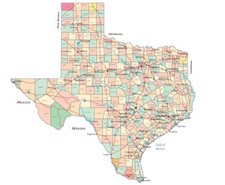 TEXAS STATE COUNTY MAP GLOSSY POSTER PICTURE ...