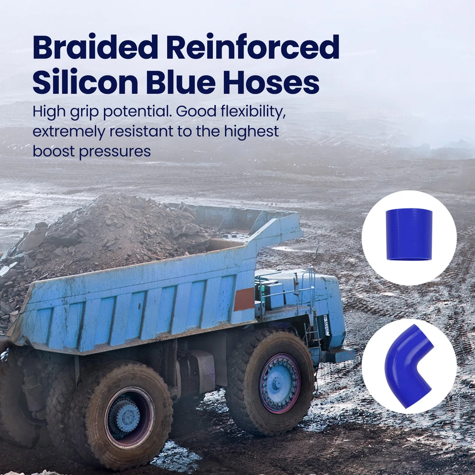 Kit de tubería turbo intercooler de aluminio universal de 2,5 pulgadas manguera + silicona + abrazadera Foto 3 de 4