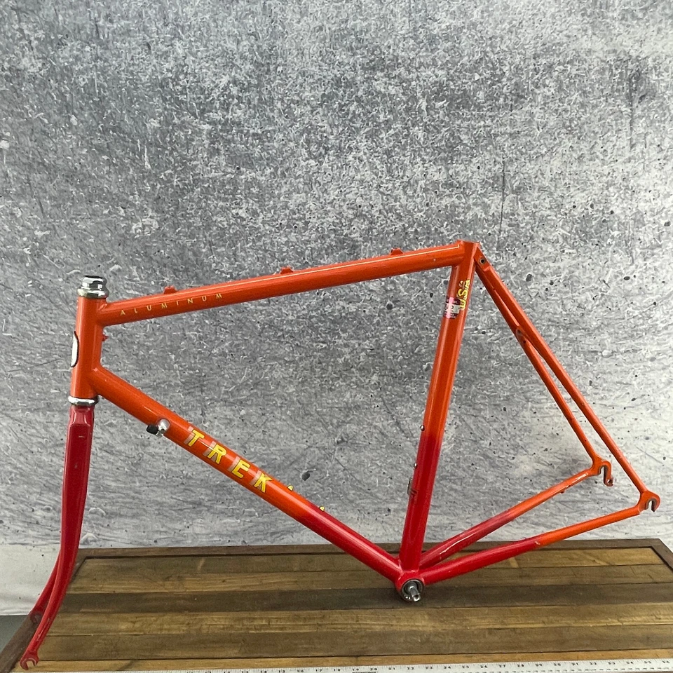 Vintage Trek 1200 Frame Set 56 cm 700c  Orange Red Fade Bike Bonded Aluminum 130 - Image 3 of 4