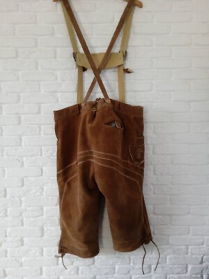 PAULANO VINTAGE OKTOBERFEST DIRNDL TYROL LEATHER BROWN MENS PANTS