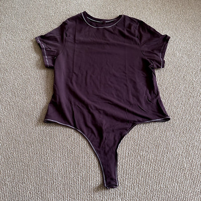 Kim Kardashian Skims Cocoa Stretch Cotton T-Shirt Bodysuit, Size 4X NWT