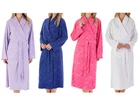 Slenderella Ladies Jacquard Floral Dressing Gown Towelling Shawl Collar Bathrobe