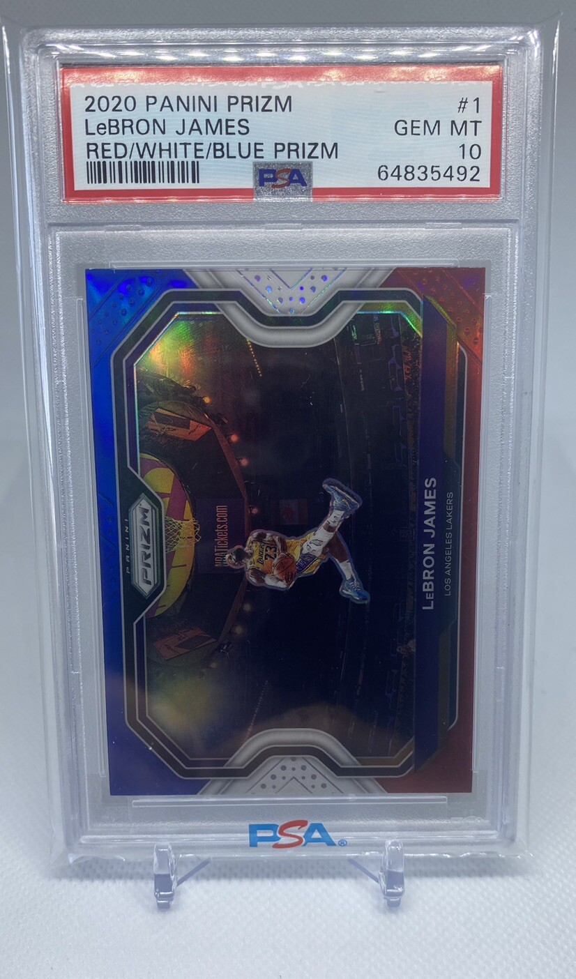 2020 Panini Prizm Lebron James Red White Blue Prizm PSA 10 #1