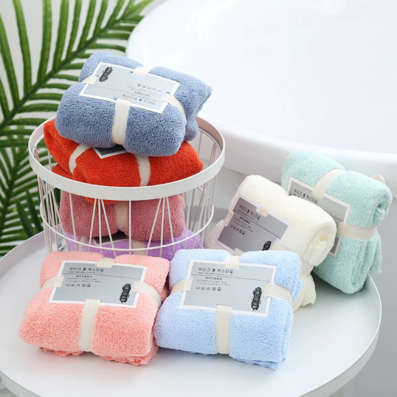 Fluffy Thick Coral Fleece Towels, Highly Absorbent And Super Soft