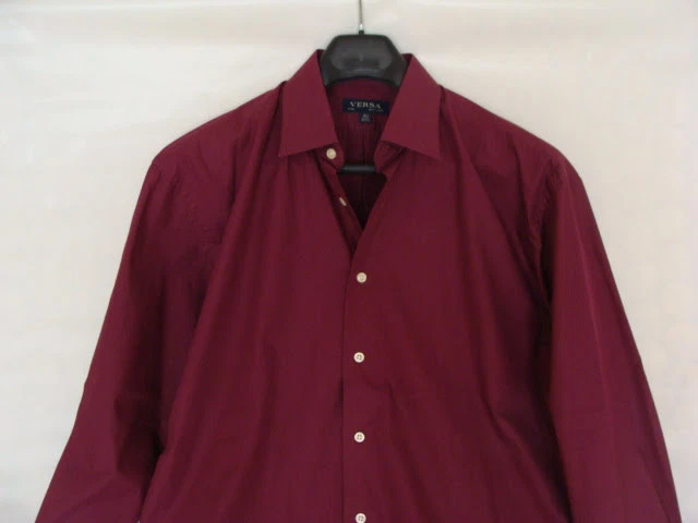 Camisa de vestir roja Versa para hombre 100 % algodón talla 16 1/2, 34/35 Foto 2 de 4