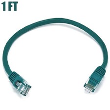 1FT Cat5E RJ45 Ethernet LAN Network UTP Patch Cable Copper Wire Gold 24AWG Green