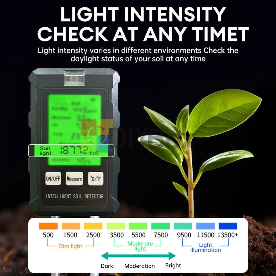 1PCS 6-in-1 PH Tester Soil Water Moisture Light Test Meter Temp Humidity Test  - Image 4 of 4