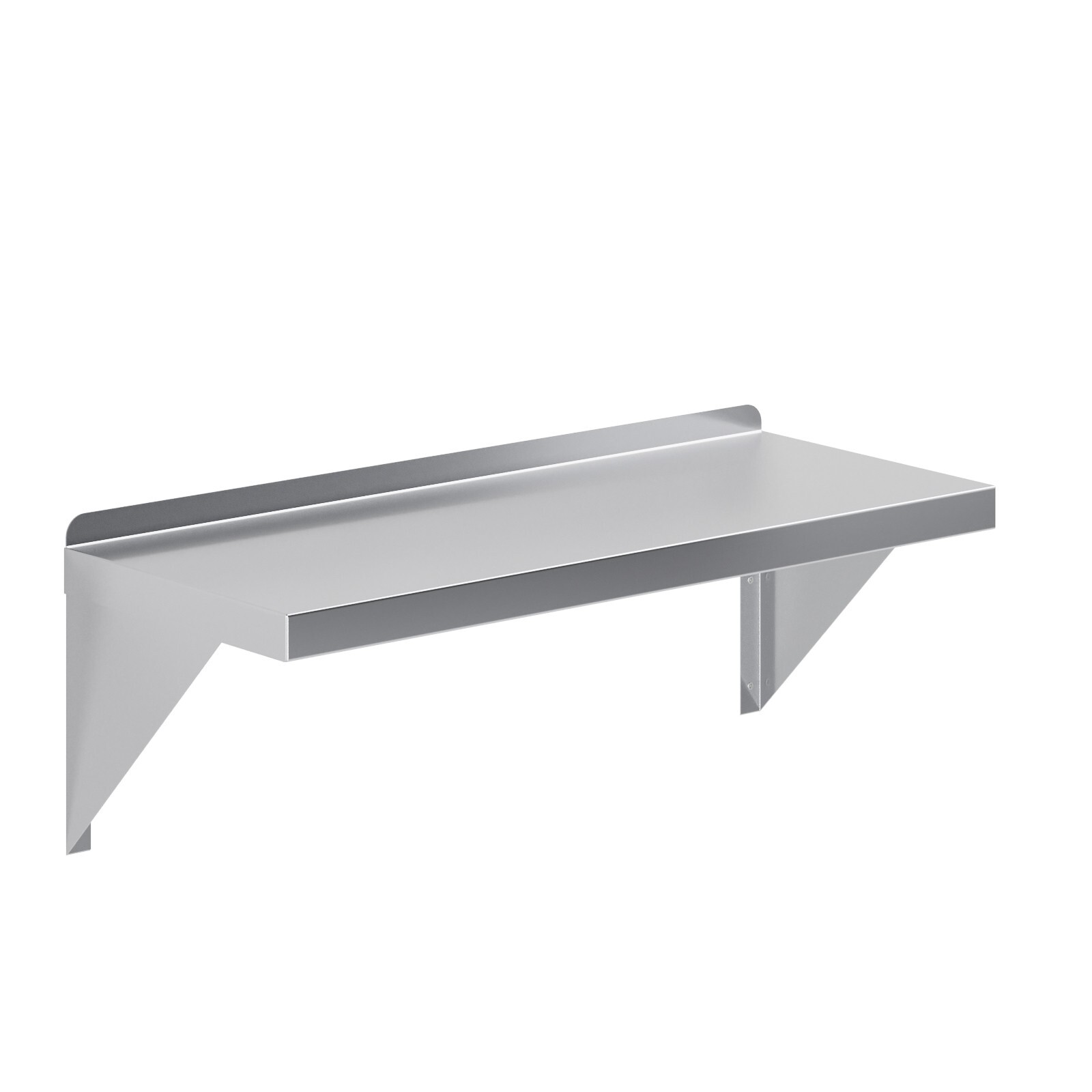 12" Width x 30" Length | Stainless Steel Wall Shelf | Square Edge Shelving