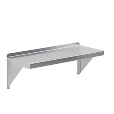 12" Width x 30" Length | Stainless Steel Wall Shelf | Square Edge