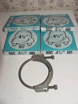 4 - Nickson Muffler U Bolt/Clamp Assembly Heavy Duty Saddle 4 1/2'' Model 66 NEW