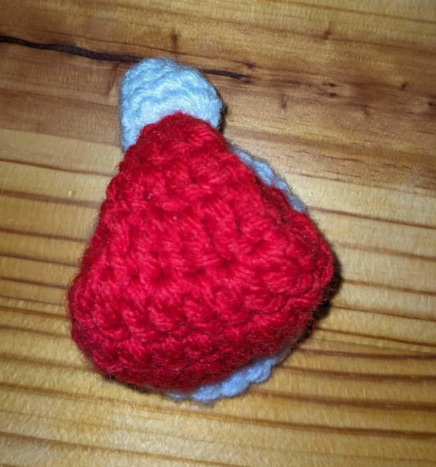 Handmade Crochet Mini Santa Hat, Crochet Christmas Hat Decor - Image 4 of 4