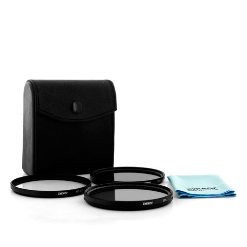 Kit de filtres Zykkor 3 pièces UV CPL polariser ND4 pour objectif d'appareil photo Canon 58 mm - Photo 1/3