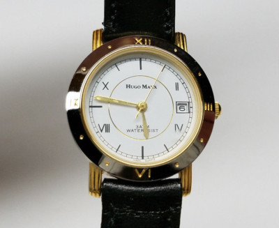 HUGO MAXX 18K GOLD PLATED STAINLESS STEEL WATCH LADY LEATHER BAND>New Old  Stock< - Main Image