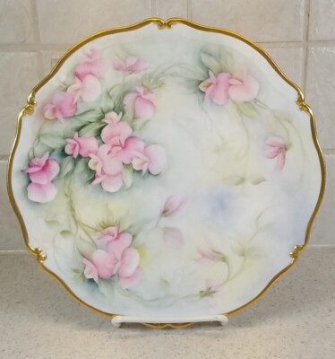 Tressemanes & Vogt Limoges France New Palissy T & V  9 1/2'' Floral Plate #1