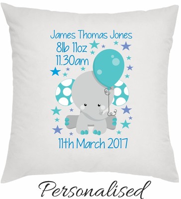 personalised new baby cushion