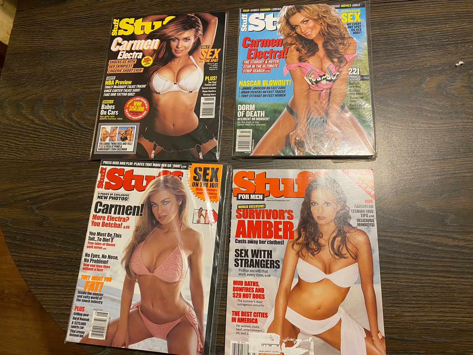 Carmen Electra Lot Of 3 Stuff Magazines #33,#48,#52 And #20 Survivors Amber