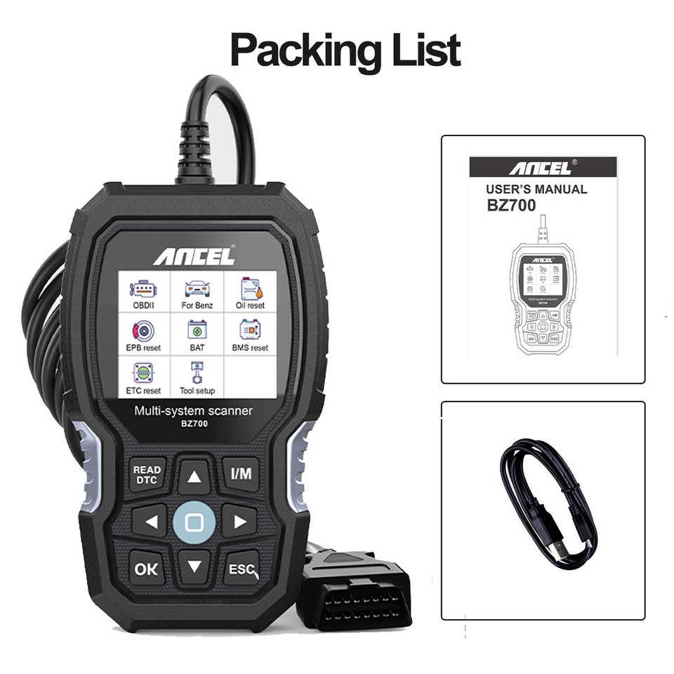 Scnn Code ANCEL BZ700-US OBD2 Scanner All System Code Reader Car Diagnostic Tool ...