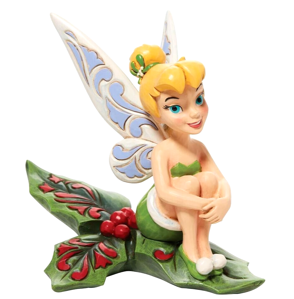 * New JIM SHORE DISNEY Figurine TINKERBELL HOLLY BERRY Christmas Fairy Pixie