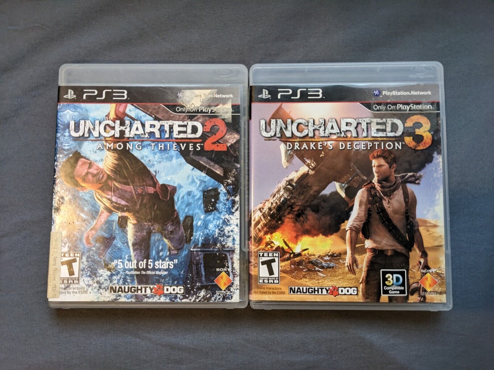 Uncharted 2 Among Thieves GoTY & 3 Drakes Deception- PlayStation 3 PS3 Lot