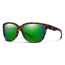 Smith Monterey Cateye Sunglasses Tortoise ChromaPop Glass Polarized Green Mirror