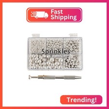 Kasvan silver Mix Sugar Sprinkles - Edible Candy Pearls with 4-Claw Sprinkle Pen
