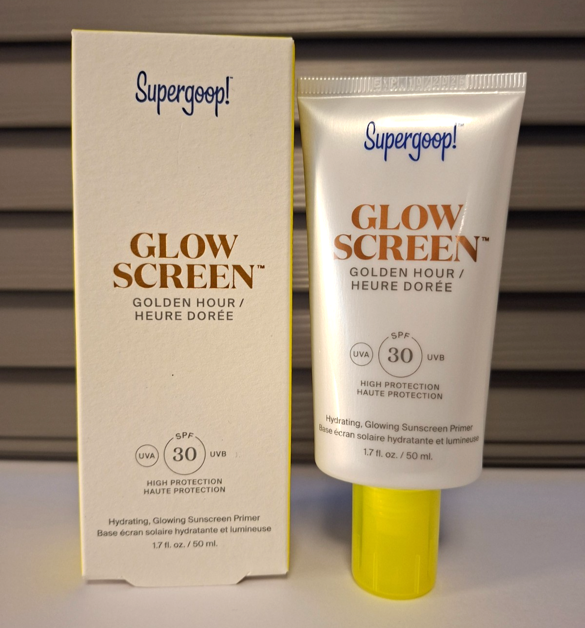 ~ NEW ~ SUPERGOOP! GLOW SCREEN GOLDEN HOUR SUNSCREEN PRIMER SPF30 50ml BOXED