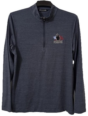Travis Mathew Men's Performance 1/3 Zip Shirt Defenders Of Freedom Emblem Size M
