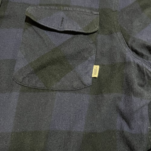 VANS Off The Wall Camicia Uomo Blu Navy Cotone Fiamma Plaid Manica Lunga Skater XL - Foto 2 di 9