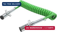 Heavy Duty Cable Assembly -15Ft 7-Way ABS Trailer Electrical Power Cord Coiled