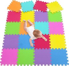 Meiqicool EVA Foam Puzzle Play Mat for Baby - Non Toxic Interlocking Soft Floor