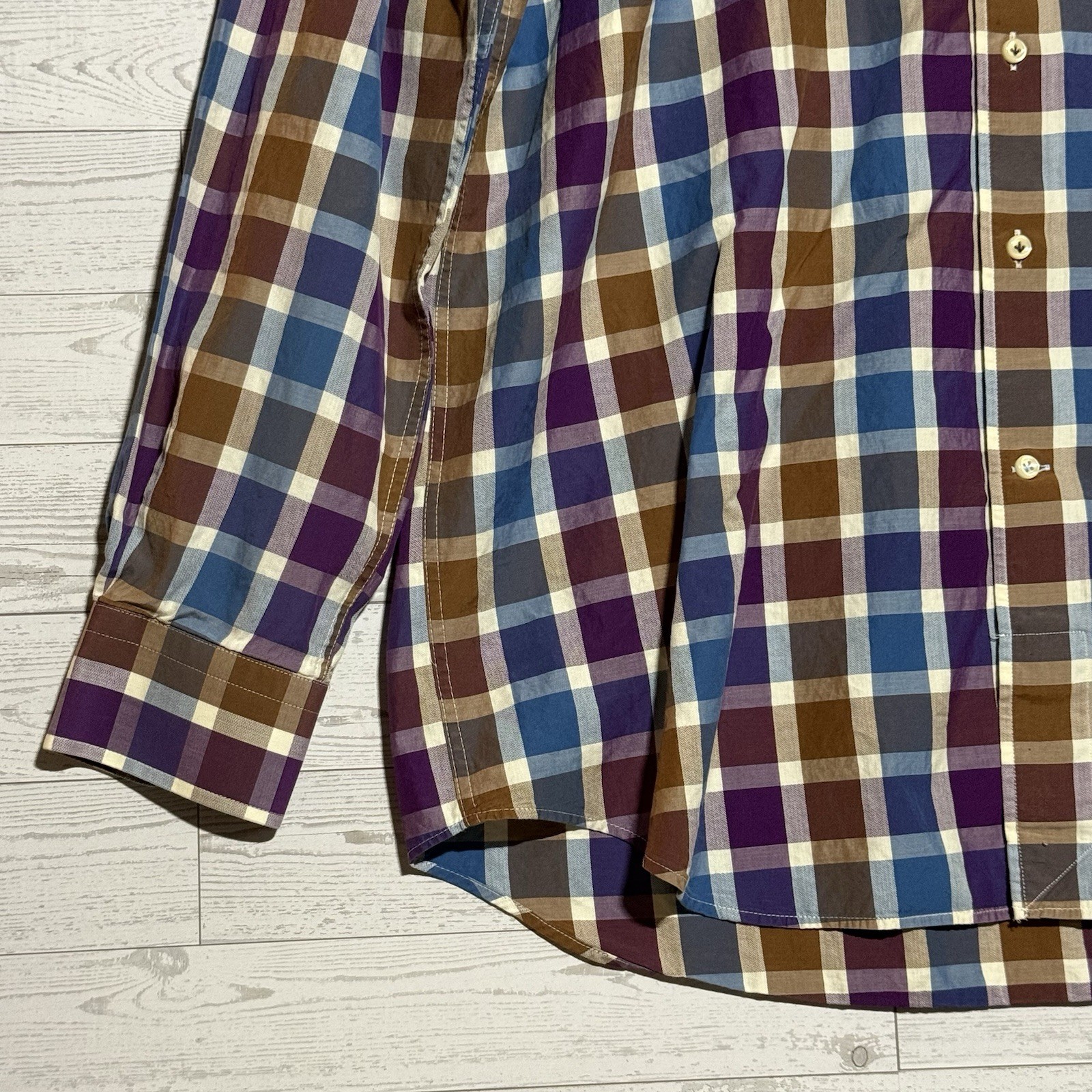 Peter Millar Multicolor Checked Collared Button D… - image 5