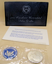 COINS - EISENHOWER 1971 UNCIRCULATED SILVER DOLLAR PROOF In Case With COA #304