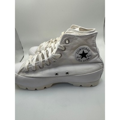 Converse Chuck Taylor All Star Lugged High Top Canvas Sneakers White Womens 9
