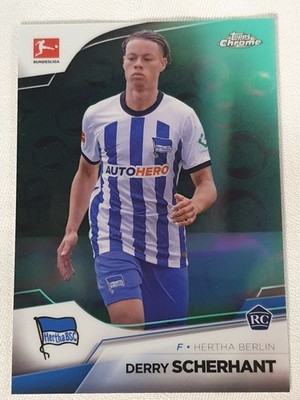 Topps 2023 Bundesliga Chrome No. 10 Derry Scherhant Rookie parallel 015/275