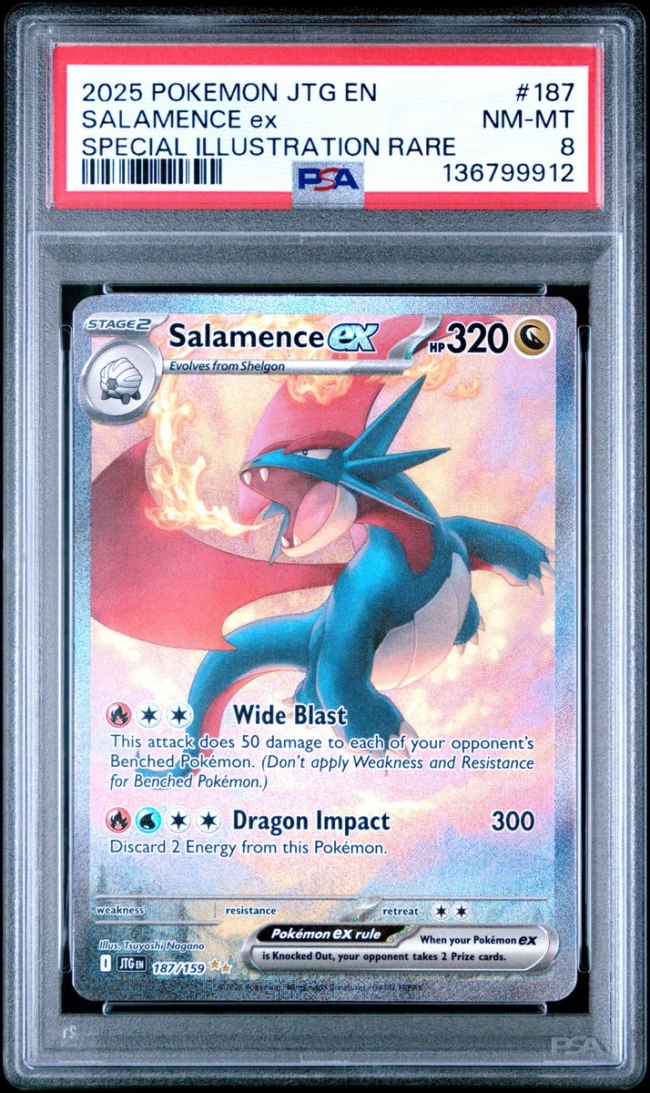 PSA 8 Salamence Ex Special Illustration #187 2025 Pokemon Journey