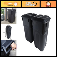 32 Gallon Outdoor Wheeled Trash Can with Snap Lock Lid Heavy-Duty Handles - 2