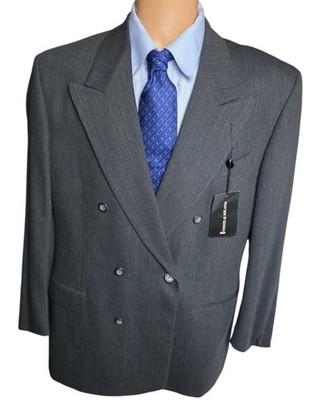 Conte Di Milano 2 Piece Wool Double-Breasted Suit Men 44(42)R 34x28 MobBoss