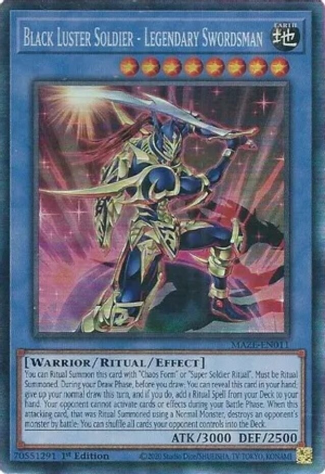 Yugioh! Black Luster Soldier - Legendary Swordsman - MAZE-EN011 - Collector's Ra