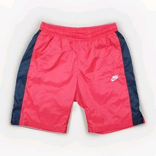 NIKE Glanz Nylon Shorts M Basketball Freizeit Sport Vintage rot Fußball Sport