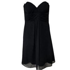 WHITE HOUSE BLACK MARKET Women's Size 6 LBD Strapless Dress Black Sheer Overlay