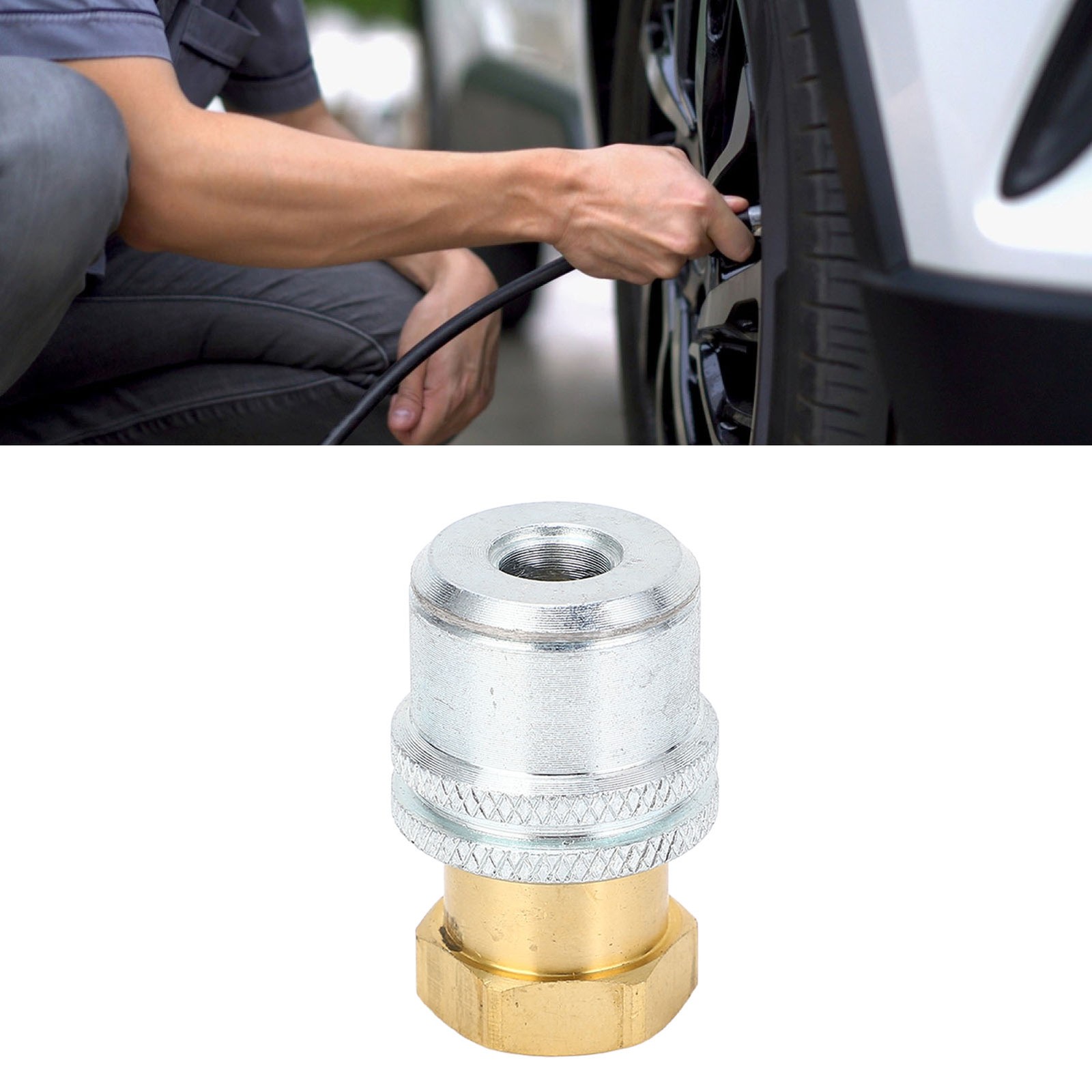 Lock On Air Chuck Efficient Inflation 1/4in FNPT Brass Construction Tire