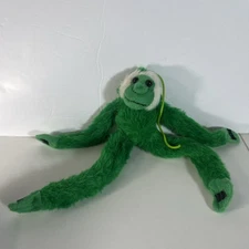 Neon Green Hanging Monkey  stuffed animal 10”