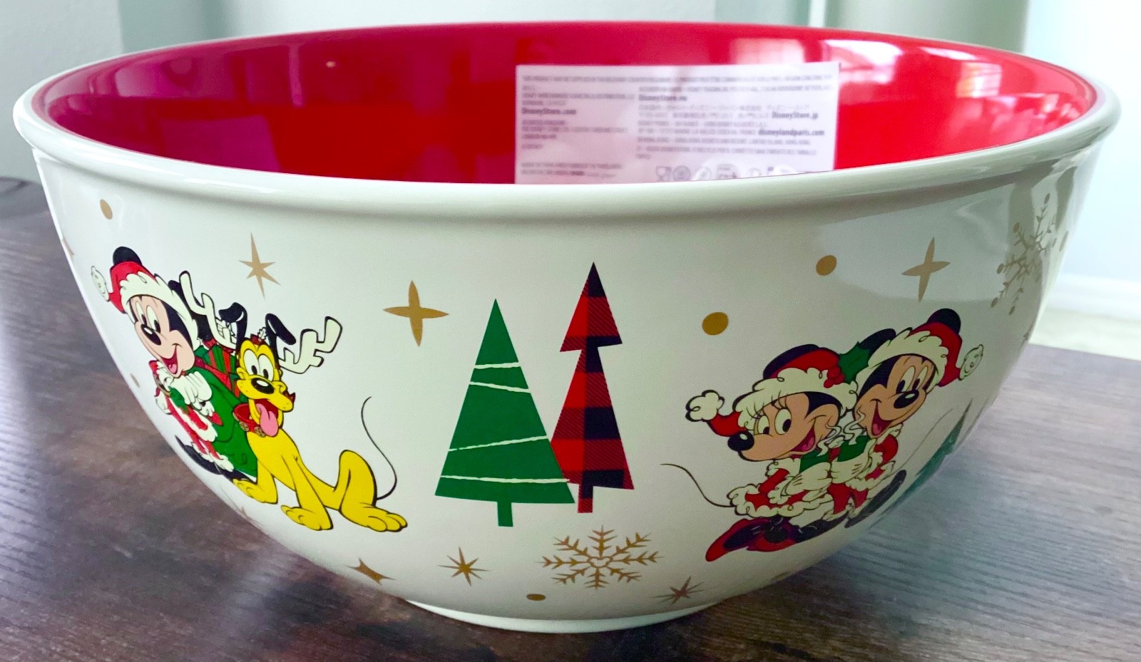 2025 DISNEY MICKEY MOUSE GOOFY DONALD PLUTO 128 OZ CHRISTMAS CERAMIC MIXING BOWL