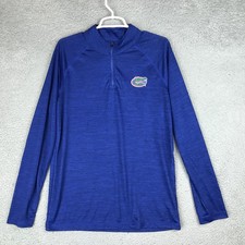 Florida Gators Shirt Mens Medium Blue NCAA Football Fanatics 1/4 Zip Pullover