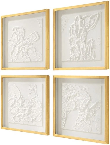 Uttermost 32387 Fourfold 22" x 22" Framed Abstract Painting - Set - MultiColor - Picture 3 of 5