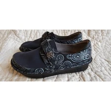 Alegria Womens Dream Fit Navy Floral Leather Neoprene Clog EU 38 US 8 Nursing